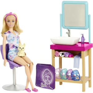 Set de joaca Barbie Self Care - O zi la salonul de cosmetica