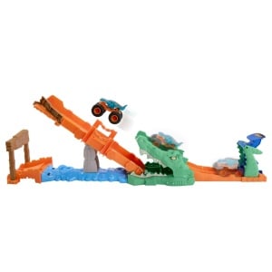 Set de joaca Hot Wheels Monster Truck Provocarea Crocodilului, Mega Wrex - Img 9