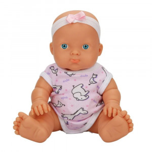 Set Papusa Bebelus Ada cu accesorii, Dollz n More, 23 cm, Roz - Img 3