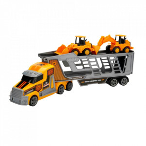 Set transportator cu utilaje de constructii Maxx Wheels, Galben, 45 cm - Img 2