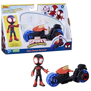 SPIDEY PRIETENII EXTRAORDINARI SET MOTOCICLETA SI FIGURINA MILES MORALES SPIDER MAN 10CM - Img 9