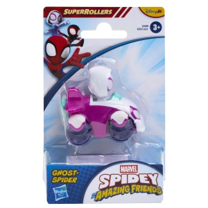 SPIDEY SI PRIETENII LUI UIMITORI MARVEL SUPER ROLLERS SET FIGURINA GHOST SPIDER CU VEHICUL 5.5CM