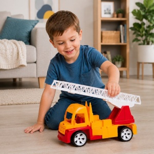 AUTOSPECIALA POMPIERI CU SCARA ROSU PORTOCALIU 46CM - Img 4