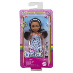 BARBIE PAPUSA CHELSEA CREOLA CU PAR SATEN SI ROCHITA ALBASTRA - Img 2