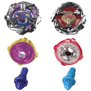 BEYBLADE X PACHET DUO BEAT TYRANNO 4-70Q SI KNIFE SHINOBI 4-80HN - Img 2