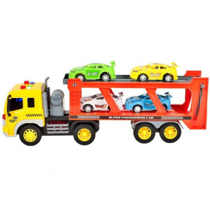 Camion MalPlay cu platforma si 4 masinute incluse, cu sunete si lumini, 37 cm - Img 5