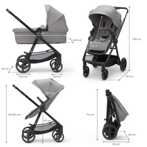 CARUCIOR KINDERKRAFT NEWLY, 4 IN 1, MOONLIGHT GREY - Img 8