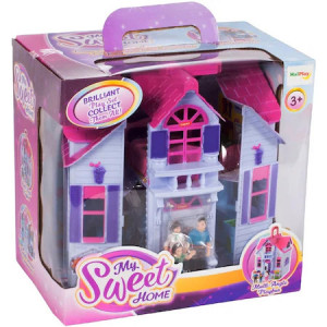 Casuta de jucarie, MalPlay, pentru papusi, portabila, cu accesorii pentru casa, 24 cm