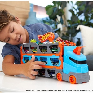 HOT WHEELS 2 IN 1 MEGA TRANSPORTATOR MASINI PISTA - Img 6