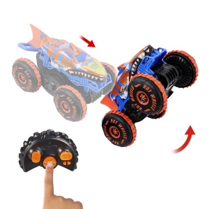 HOT WHEELS MONSTER TRUCK SHARKS VS DINOS MASINA CU TELECOMANDA TIGER SHARK CLIMBER - Img 8