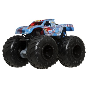 HOT WHEELS MONSTER TRUCK SI MASINUTA METALICA RACE ACE ALBASTRU - Img 7