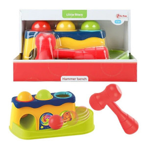 Jucarie interactiva Toi-Toys, ciocan si 3 bile colorate - Img 3