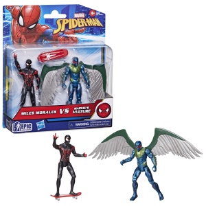 MARVEL SPIDER MAN SET 2 FIGURINE MILES MORALES VS MARVELS VULTURE - Img 3