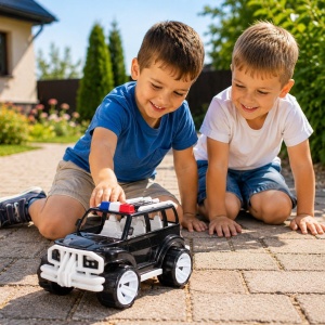 MASINA JEEP OFF ROADER NEGRU ALB 32CM - Img 4