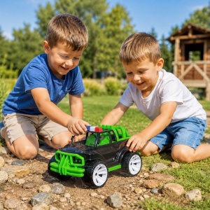 MASINA JEEP OFF ROADER NEGRU VERDE 39CM - Img 4