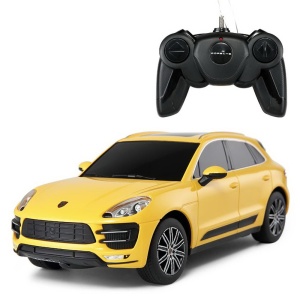 Masinuta Rastar RC - Porsche Macan Turbo, galben, 1:24