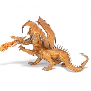 PAPO FIGURINA DRAGON CU DOUA CAPETE AURIU - Img 6