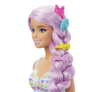 Papusa Barbie Dreamtopia, Sirena cu Par Mov si Coada Roz - Img 6