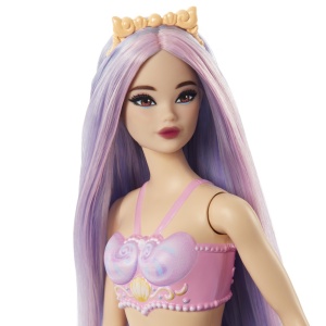 Papusa Barbie Dreamtopia, Sirena cu Par si Coada Mov - Img 4