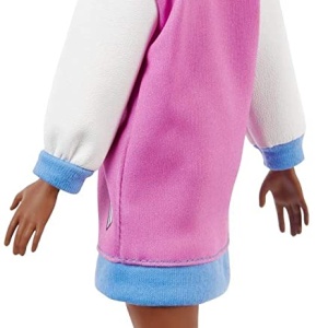 PAPUSA BARBIE FASHIONISTA CU PARUL AFRO SI JACHETA LILA - Img 6