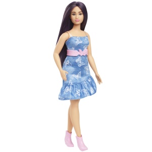 Papusa Barbie Fashionistas cu Par Brunet si Rochita cu Fluturasi - Img 4