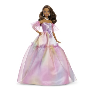 Papusa Barbie Signature Urari De Ziua De Nastere, rochie festiva multicolor, 33x21.5x7.5cm - Img 4