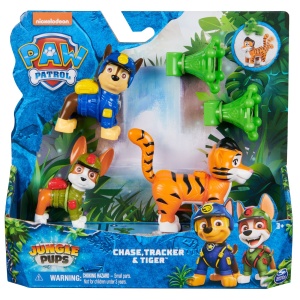 PATRULA CATELUSILOR JUNGLE PUPS SET 3 FIGURINE CHASE TRACKER SI TIGRUL - Img 1