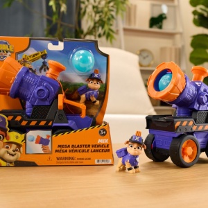 PATRULA CATELUSILOR RUBBLE SI ECHIPA SET FIGURINA SI VEHICUL MEGA BLASTER - Img 2