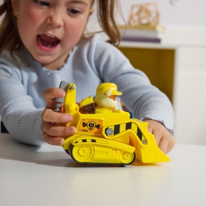 PATRULA CATELUSILOR SET VEHICUL DE BAZA BULDOZER SI FIGURINA RUBBLE - Img 4