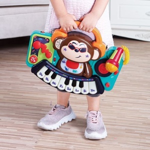PIANINA BEBE MAIMUTICA DJ CU LUMINI SUNETE SI MICROFON - Img 4