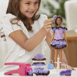 PLAY DOH BARBIE SET PLASTELINA BARBIE FASHIONISTA RUFFLES CREATII VESTIMENTARE - Img 4