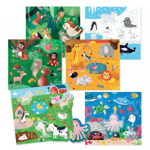 Puzzle Headu Montessori- Sa potrivim animalele, 6 cartonase, 30 forme - Img 2