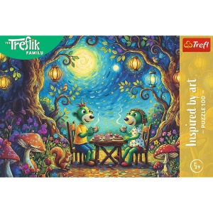 PUZZLE TREFL 100 FAMILIA TREFLIK INSPIRAT DE ARTA INTALNIRE INTR-O CAFENEA - Img 3