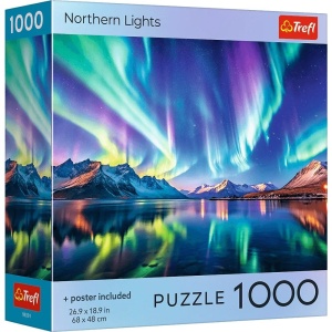 Puzzle Trefl 1000 piese, Aurora Boreala cu Poster Inclus