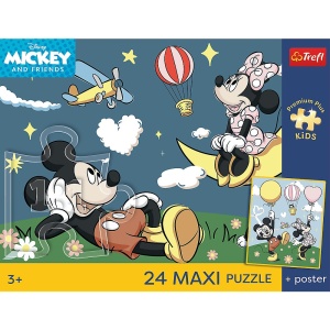 PUZZLE TREFL 24 MAXI PREMIUM PLUS KIDS DISNEY MICKEY MOUSE SI PRIETENII SOARECILOR CU POSTER - Img 4