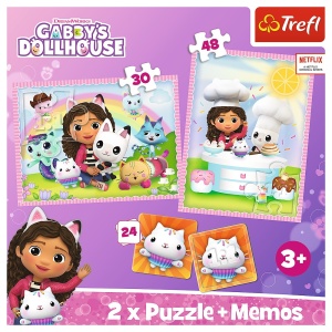 PUZZLE TREFL 2IN1 MEMO GABBYS DOLLHOUSE GABI SI PRIETENII EI - Img 5