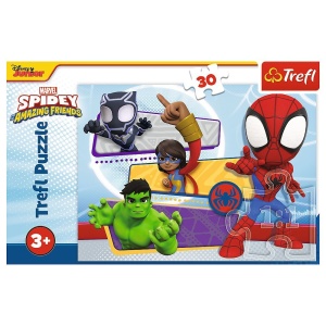 PUZZLE TREFL 30 MARVEL SPIDEY SI PRIETENII SAI UIMITORI CURAJOSUL SPIDER MAN - Img 3