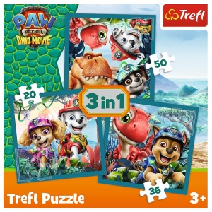 PUZZLE TREFL 3IN1 PATRULA CATELUSILOR INSULA DINOZAURILOR - Img 5