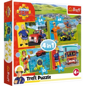 PUZZLE TREFL 4IN1 POMPIERUL SAM - CURAJOSUL SAM - Img 1