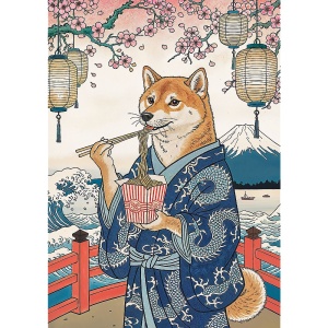 PUZZLE TREFL 500 PREMIUM PLUS PETS AS ART MEDITATIA CU PASTE A LUI SHIBA - Img 2