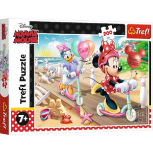 Puzzle Trefl, Disney Minnie Mouse, Distractie La Plaja, 200 piese - Img 1