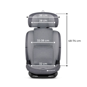 SCAUN AUTO I-SIZE, 76-150 CM, KINDERKRAFT ONETO 3, ISOFIX, COOL GREY - Img 7