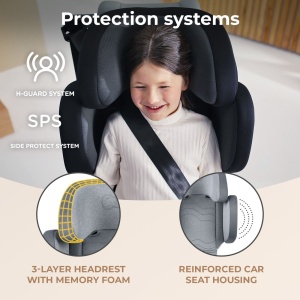 SCAUN AUTO KINDERKRAFT XPAND 2 I-SIZE 100-150 CM, ROCKET GREY - Img 7
