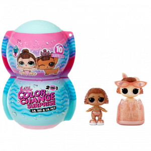 Set 2in1 L.O.L. Surprise Me & My Lil Sis & Lil Pet - Culori Schimbatoare