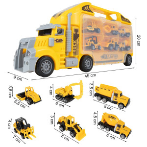 Set Camion cu 6 Vehicule Metalice MalPlay in Forma de Geamantan - Img 2
