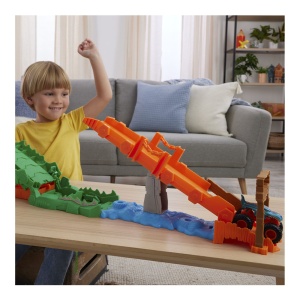 Set de joaca Hot Wheels Monster Truck Provocarea Crocodilului, Mega Wrex - Img 6
