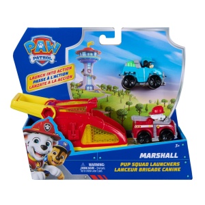 Set figurine Paw Patrol Marshall cu vehicul lansator, rosu, 25.08x20.32x8.26cm - Img 2