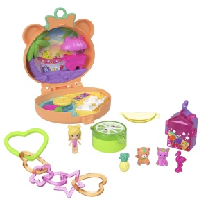 Set joacă Polly Pocket, ursuleț roz, accesorii tematice, dimensiune compactă - Img 7