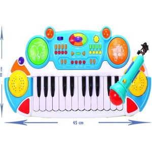 Set orga de jucarie MalPlay cu scaun si microfon de karaoke - Img 3