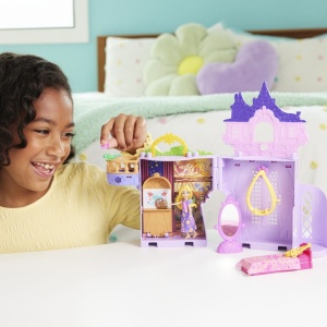 Set papuși Disney Princess Castelul lui Rapunzel cu accesorii, multicolor, 32.5x22x8.5cm - Img 4